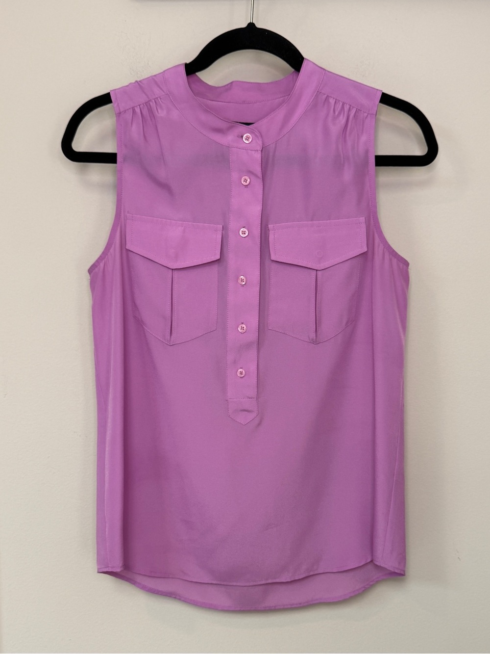 J. Crew: Women's Purple. Sleeveless Popover Henley Blouse, Size 2